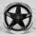RIN 16X8 4-100/114.3 R1 SPORT L1925 BLACK MACHINE LIP ET35 CB73.1